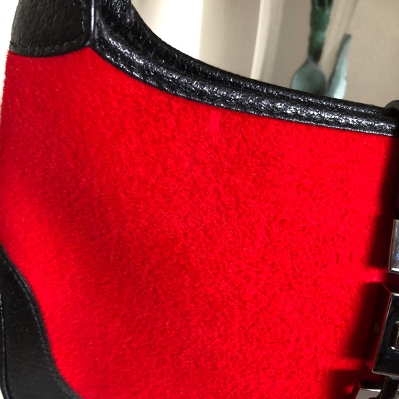 Vintage Gucci Red Fabric & Leather Jackie O Bag - Picture 2 of 11